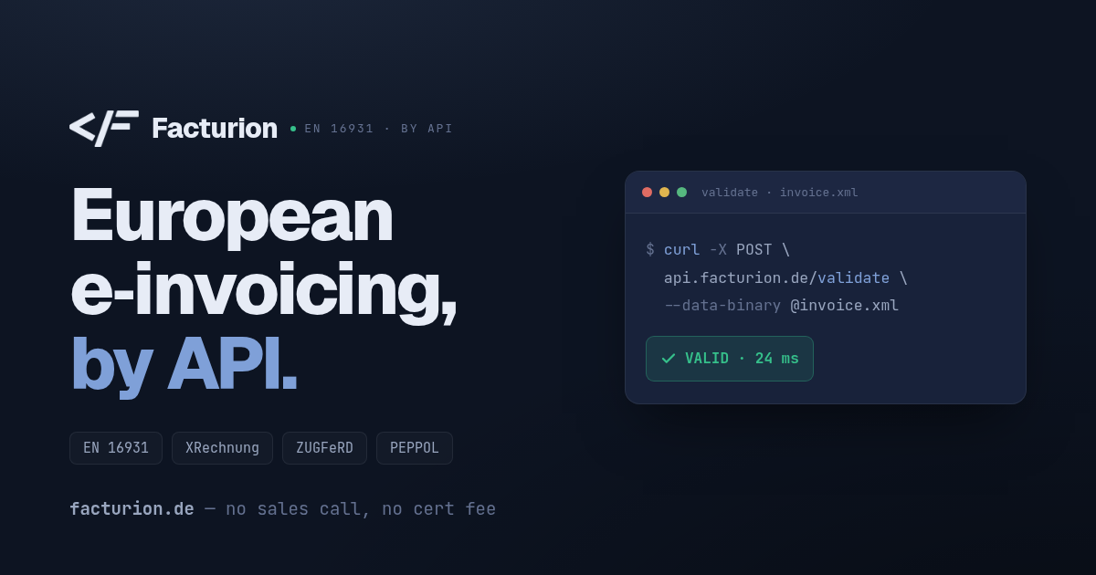 Facturion — Validate, Create & Send E-Invoices
